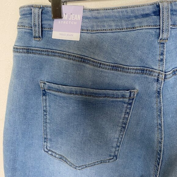 NWT Wax Mom Jeans Collection Womens 16 Light Blue High-Waisted Skinny Stretch - Picture 10 of 16